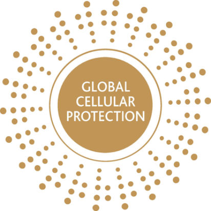Emblème doré de protection cellulaire globale