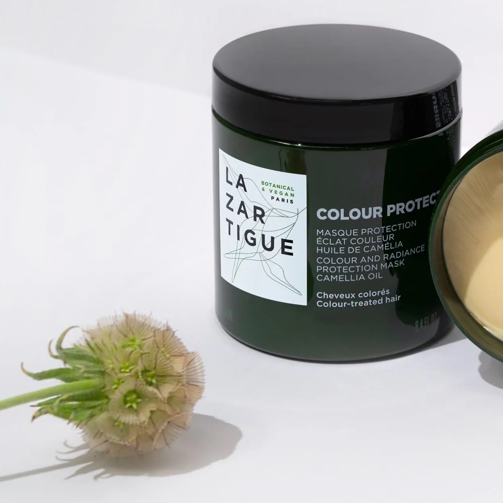 Masque Lazartigue pour cheveux colorés et protection couleur.