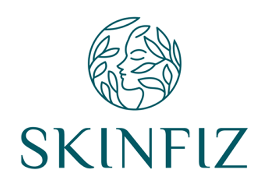 Logo Skinfiz avec profil et feuilles