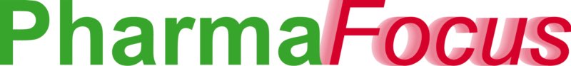 Logo de PharmaFocus en vert et rouge.